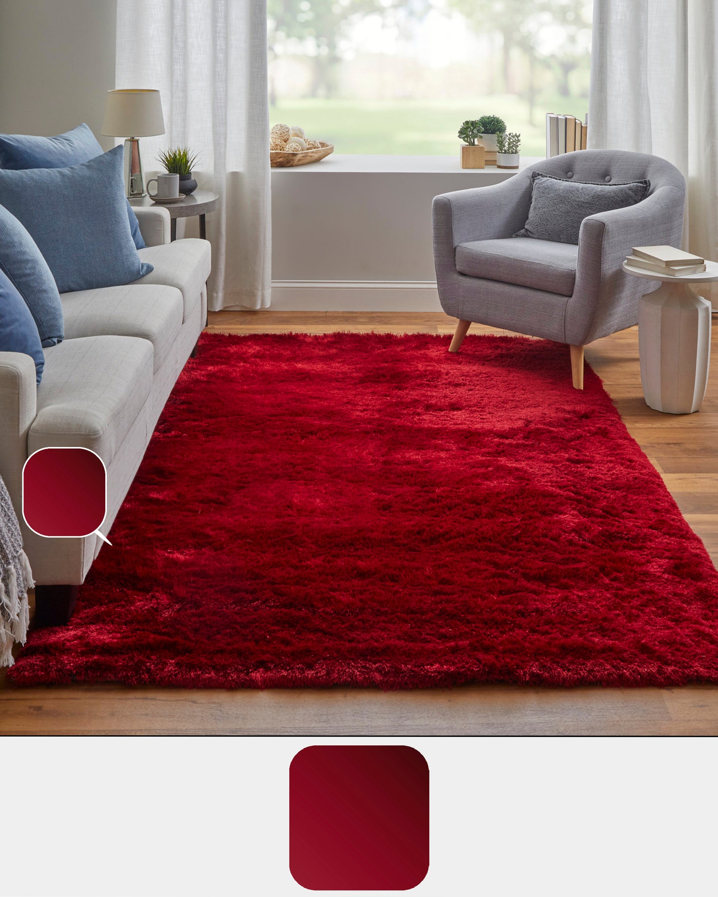 Feizy Indochine 4550F Cranberry Transitional Hand Tufted Rug
