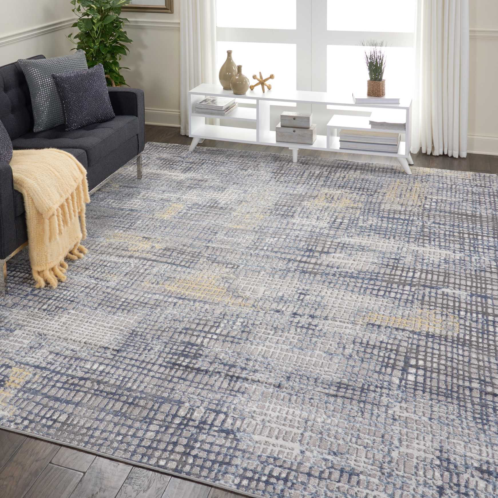 Nourison Home Urban Decor  Grey Ivory  Contemporary