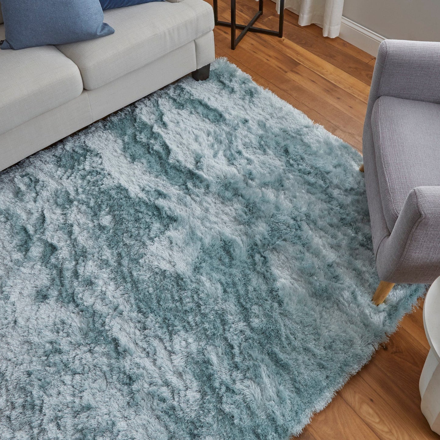 Feizy Indochine 4550F Light Aqua Modern/Luxury & Glam/Casual Hand Tufted Rug - Rugs - Feizy - Atlanta Designer Rugs
