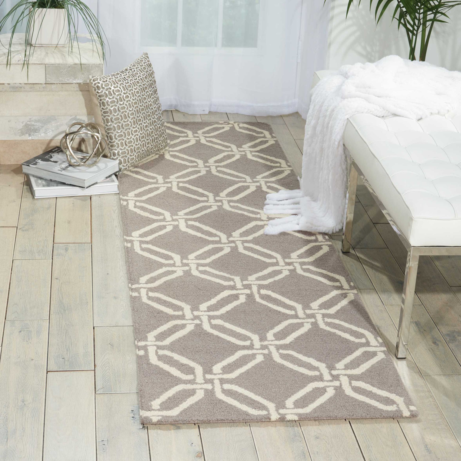 Nourison Home Linear  Silver  Contemporary