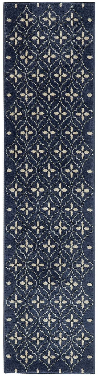 Nourison Home Nourison Essentials NRE04 Navy Ivory Contemporary Power-loomed Rug
