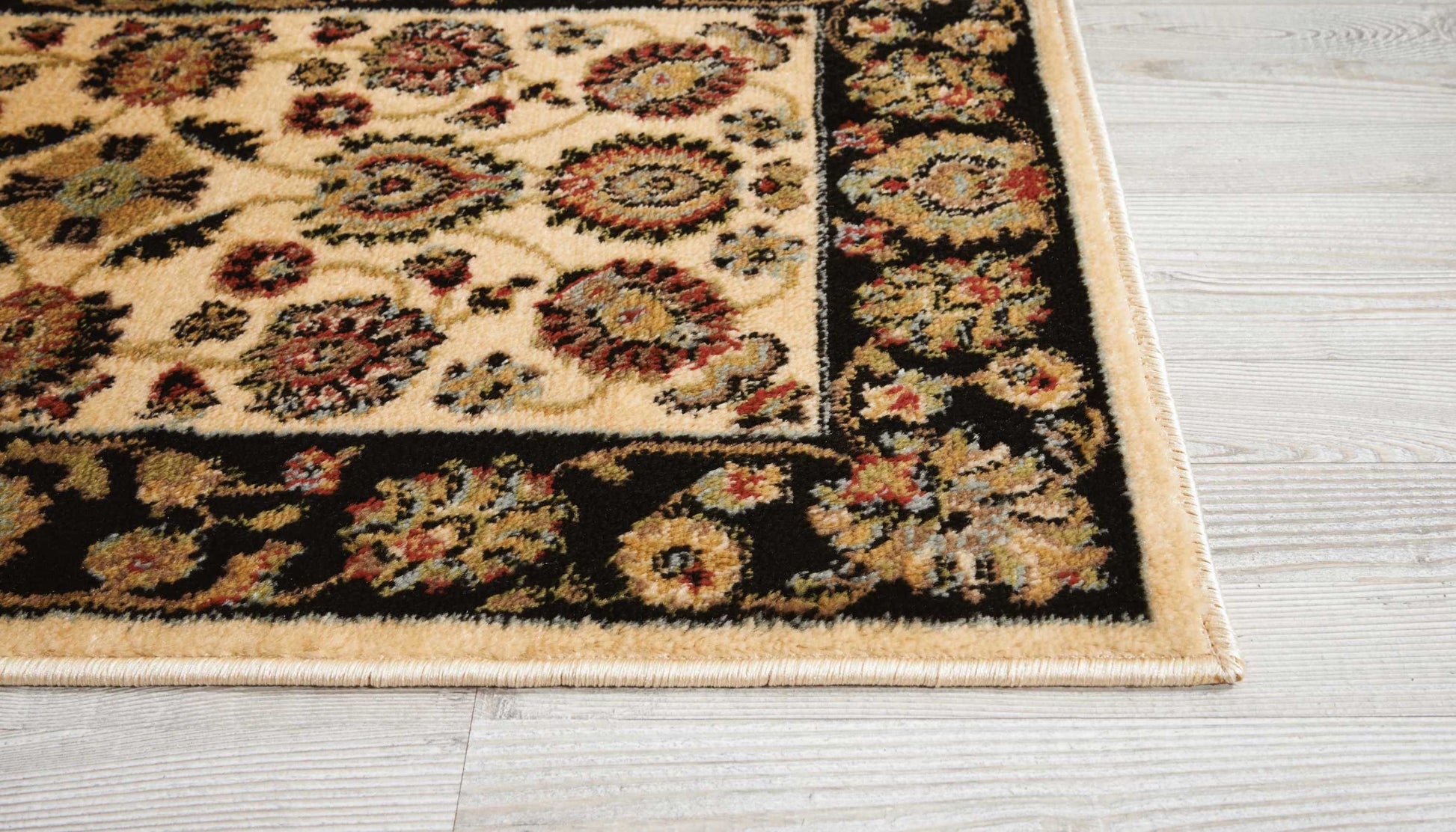 Nourison Home Delano  Ivory Black  Traditional