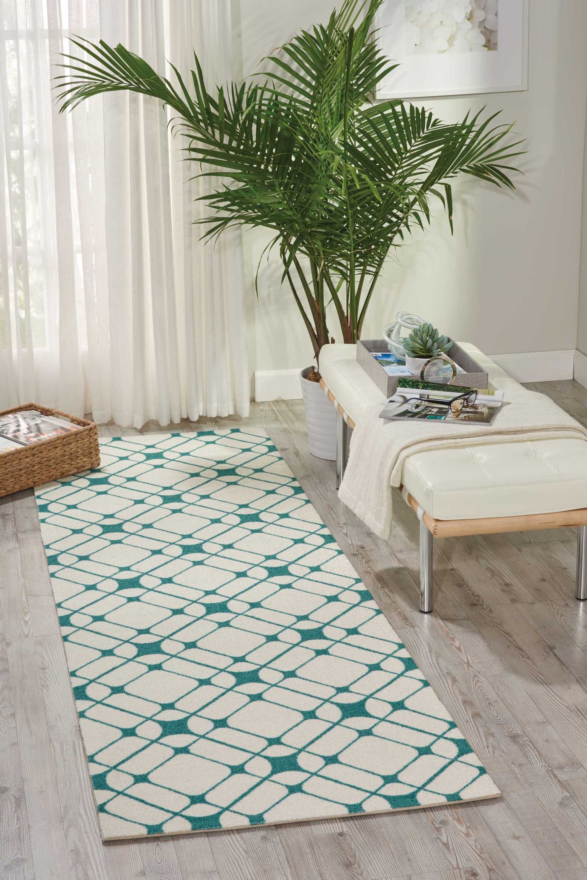 Nourison Home Enhance  Ivory Turquoise  Contemporary