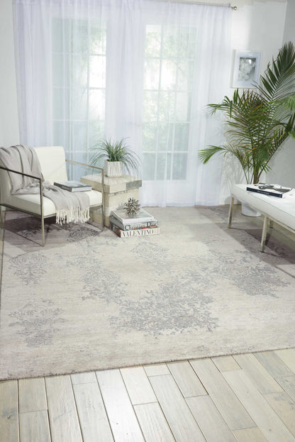 Nourison Home Silk Shadows  Ivory Silver  Transitional