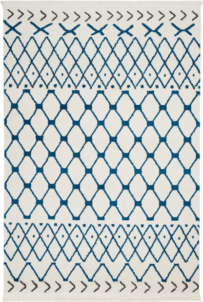 Nourison Home Kamala  White Blue  Contemporary