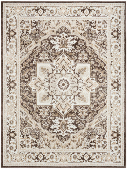 Nourison Home Dekor DEK08 Brown Ivory Traditional Machine Woven Rug
