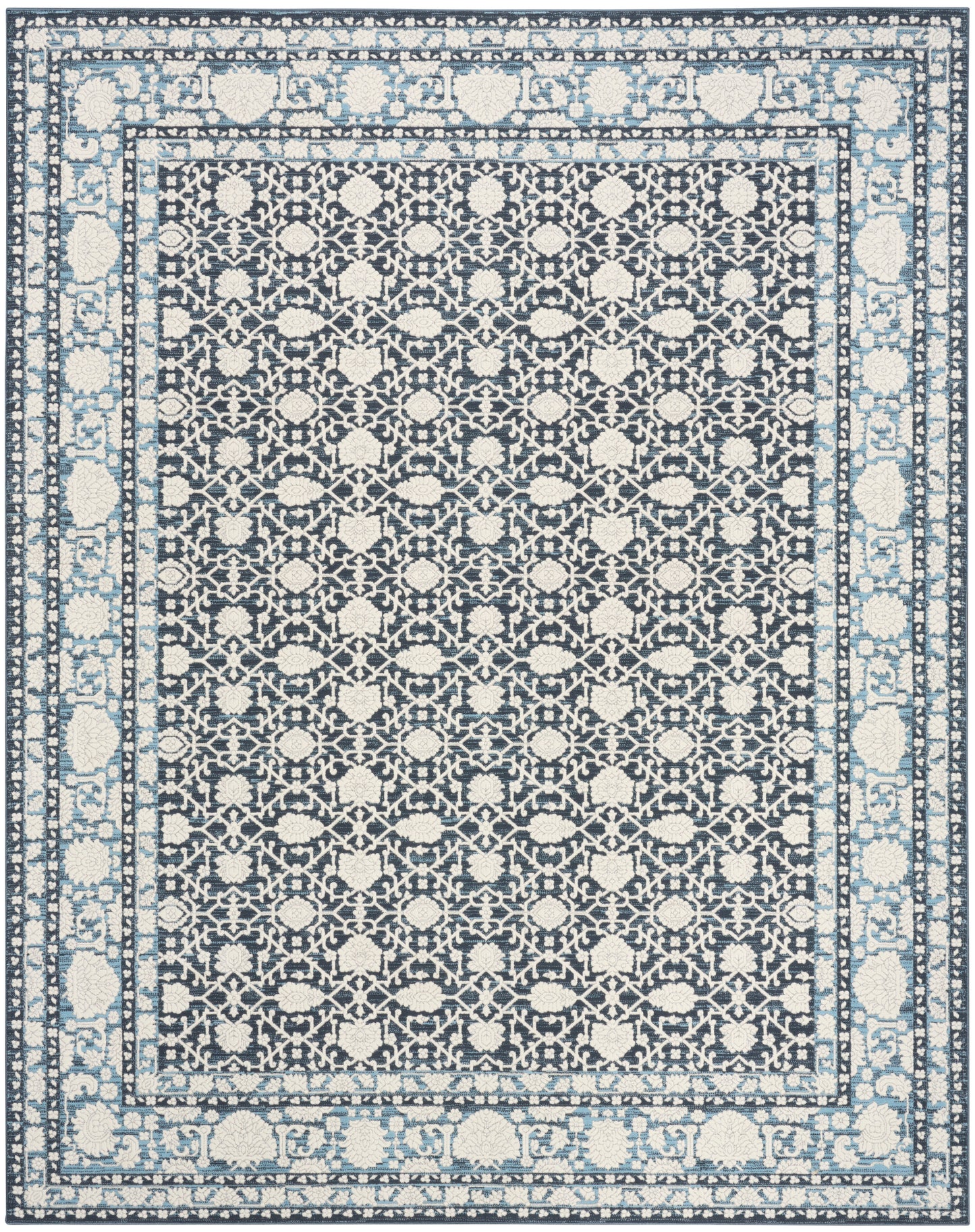 Nourison Home Grace GCE01 Blue Traditional Machine Woven Rug
