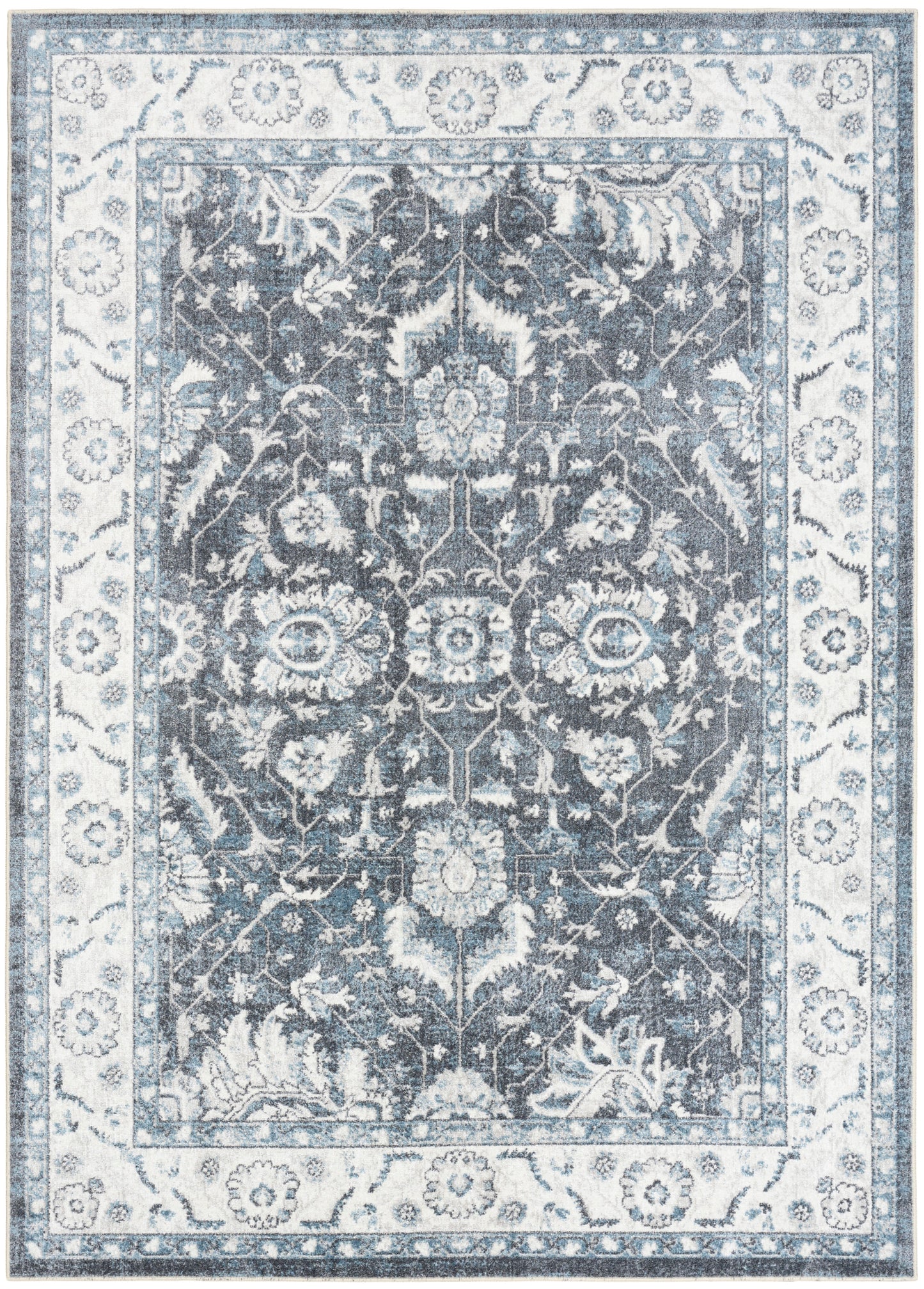 Nourison Home Astra Machine Washable ASW20 Slate Traditional Power-loomed Rug