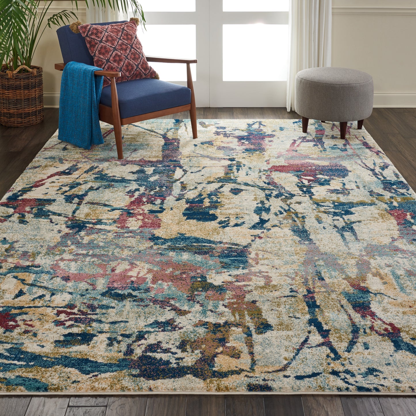 Nourison Home Fusion  Cream Multicolor  Contemporary