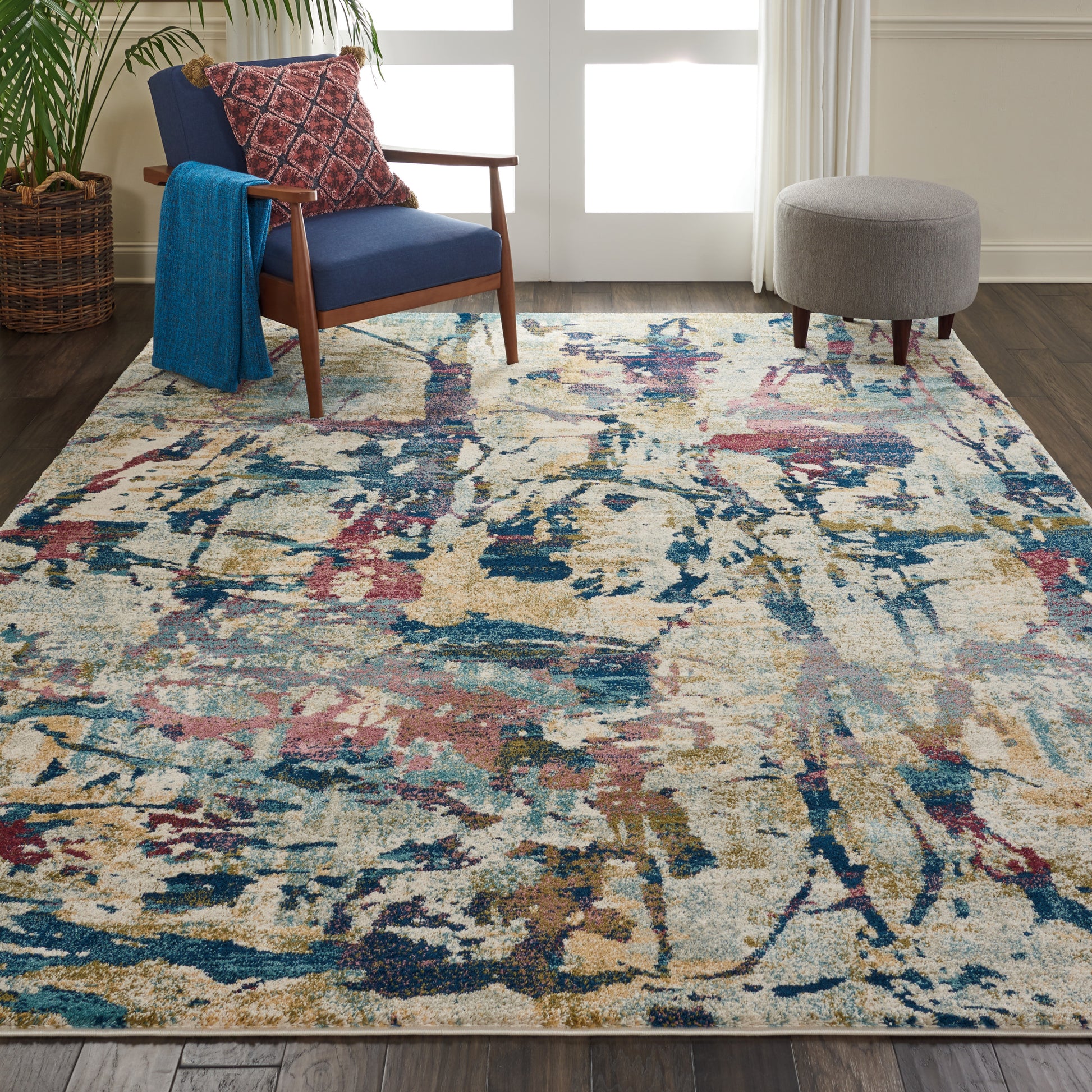 Nourison Home Fusion  Cream Multicolor  Contemporary