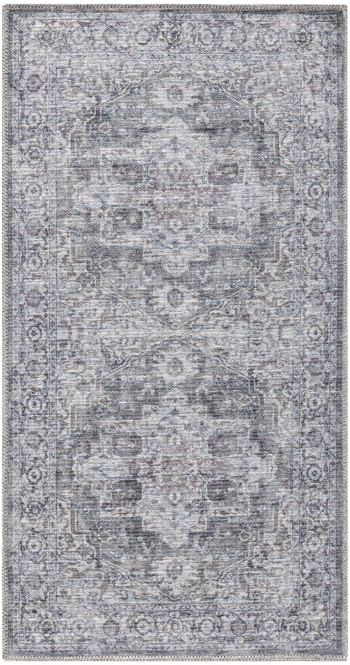 Nourison Home New Concept Washables SR101 Ivory Grey Traditional Machine Woven Rug