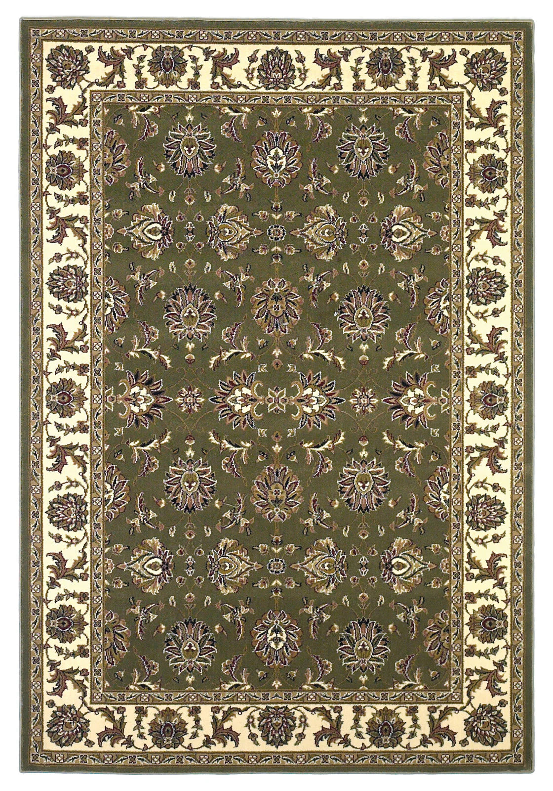 Kas Cambridge 7314 Green Ivory Traditional Machine Woven Rug