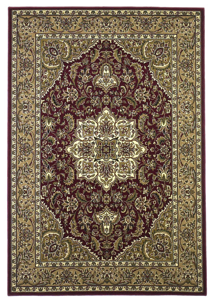 Kas Cambridge 7326 Red Beige Traditional Machine Woven Rug