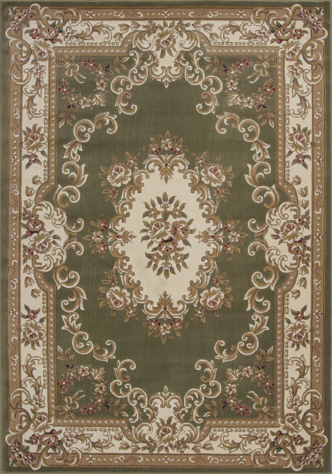 Kas Corinthian 5312 Green Ivory Traditional Machine Woven Rug