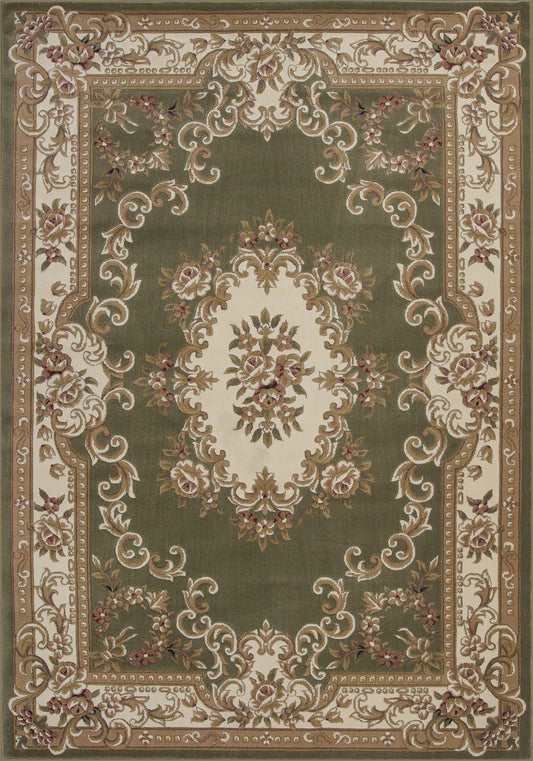 Kas Corinthian 5312 Green Ivory Traditional Machine Woven Rug