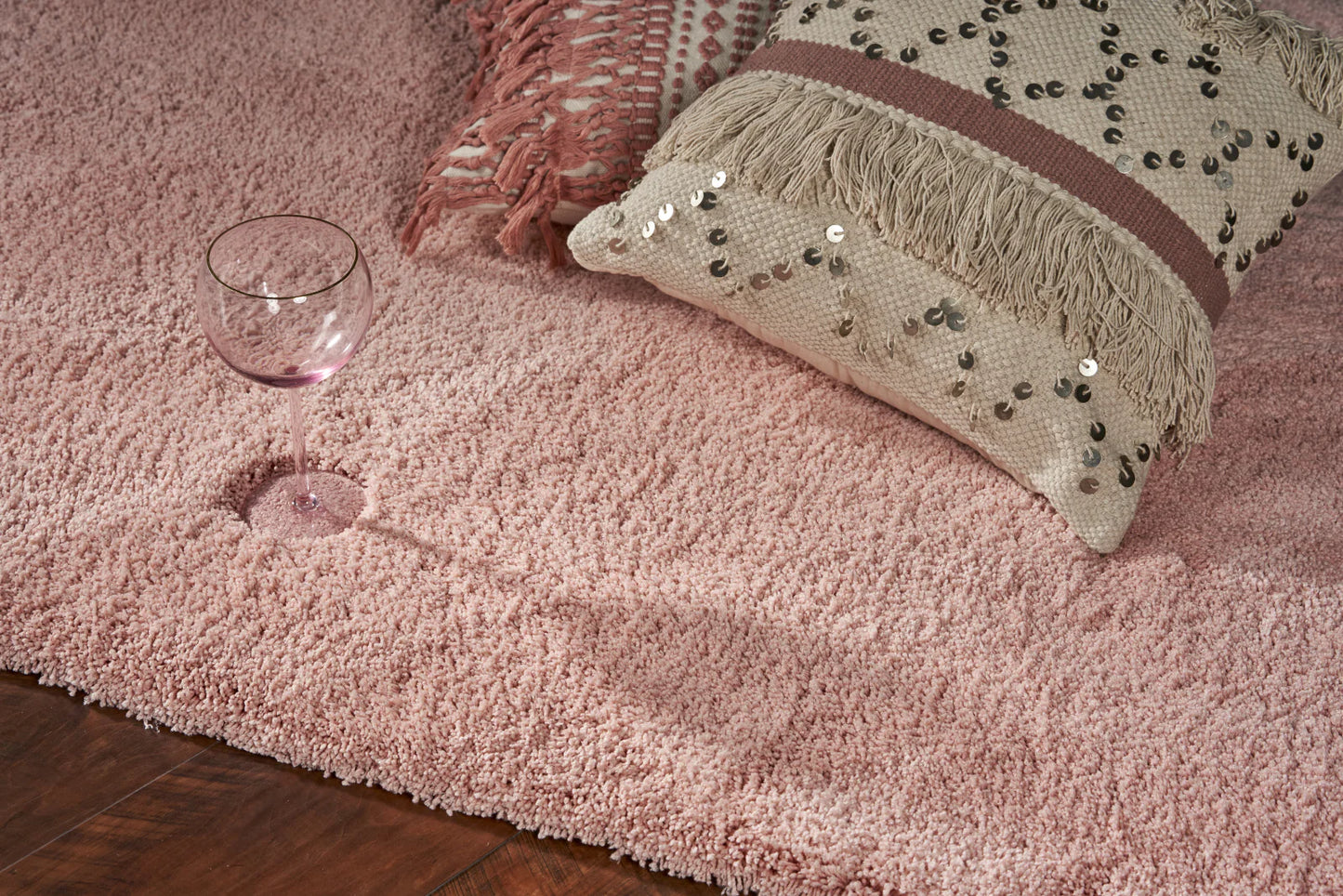 Kas Bliss 1575 Rose Pink Casual Machine Made Rug