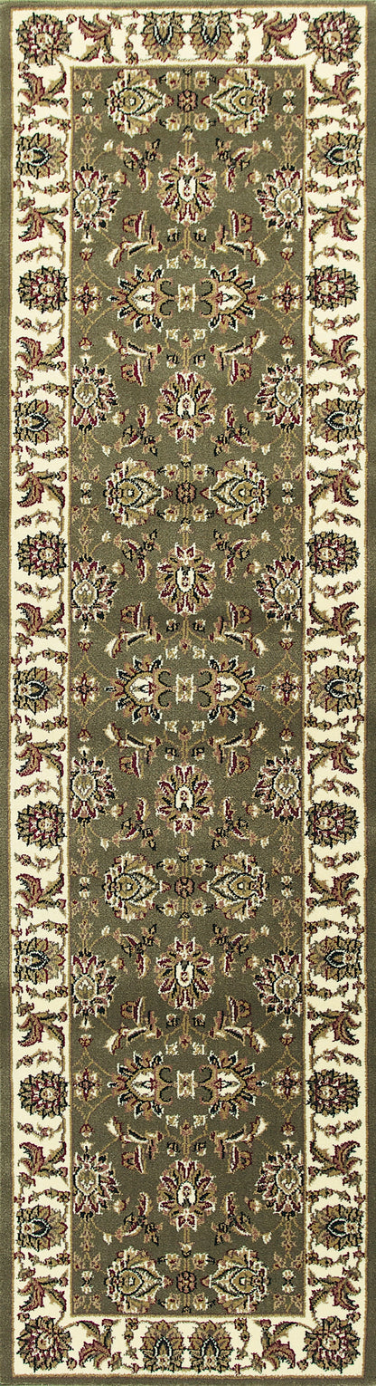 Kas Cambridge 7314 Green Ivory Traditional Machine Woven Rug