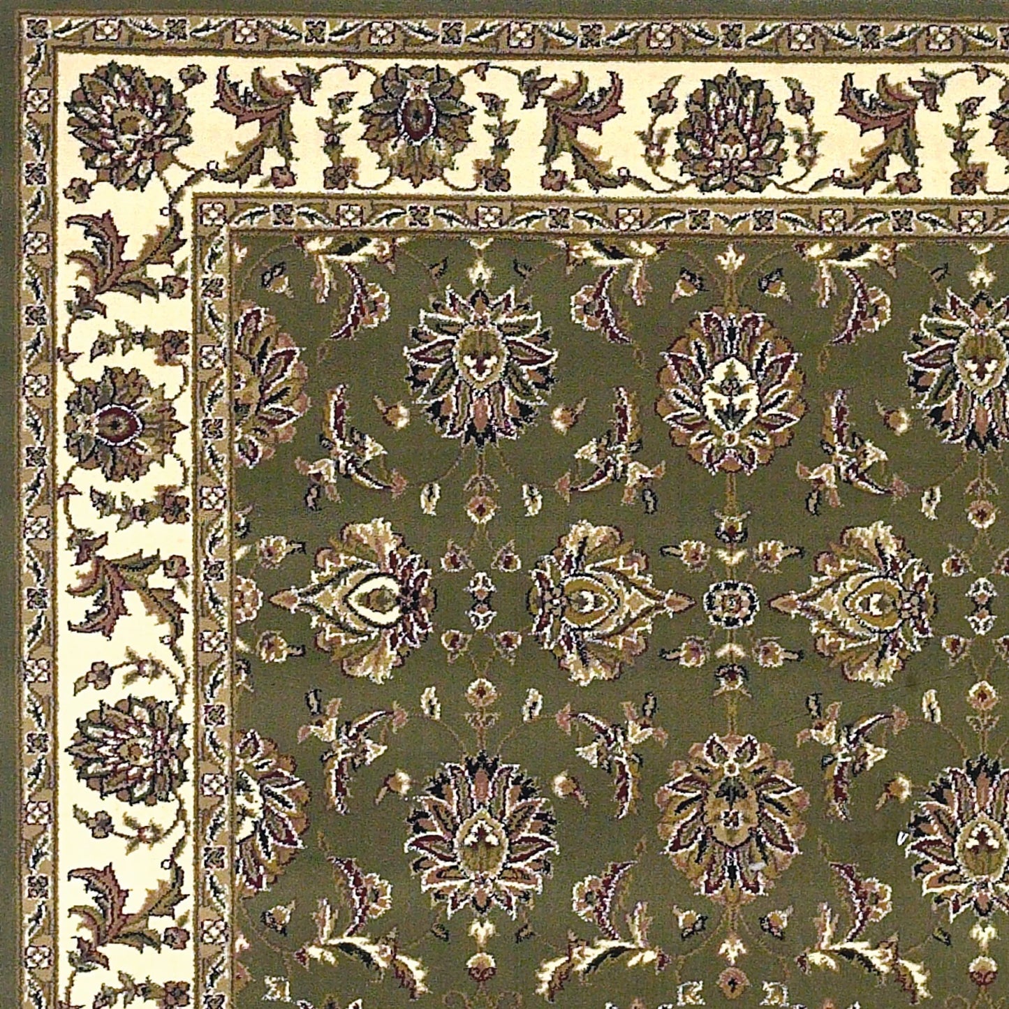 Kas Cambridge 7314 Green Ivory Traditional Machine Woven Rug