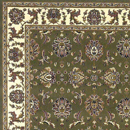 Kas Cambridge 7314 Green Ivory Traditional Machine Woven Rug