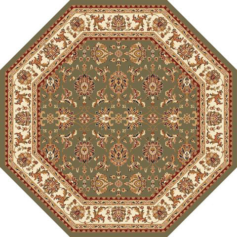 Kas Cambridge 7314 Green Ivory Traditional Machine Woven Rug