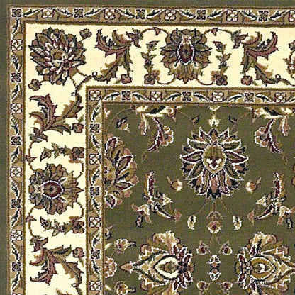 Kas Cambridge 7314 Green Ivory Traditional Machine Woven Rug