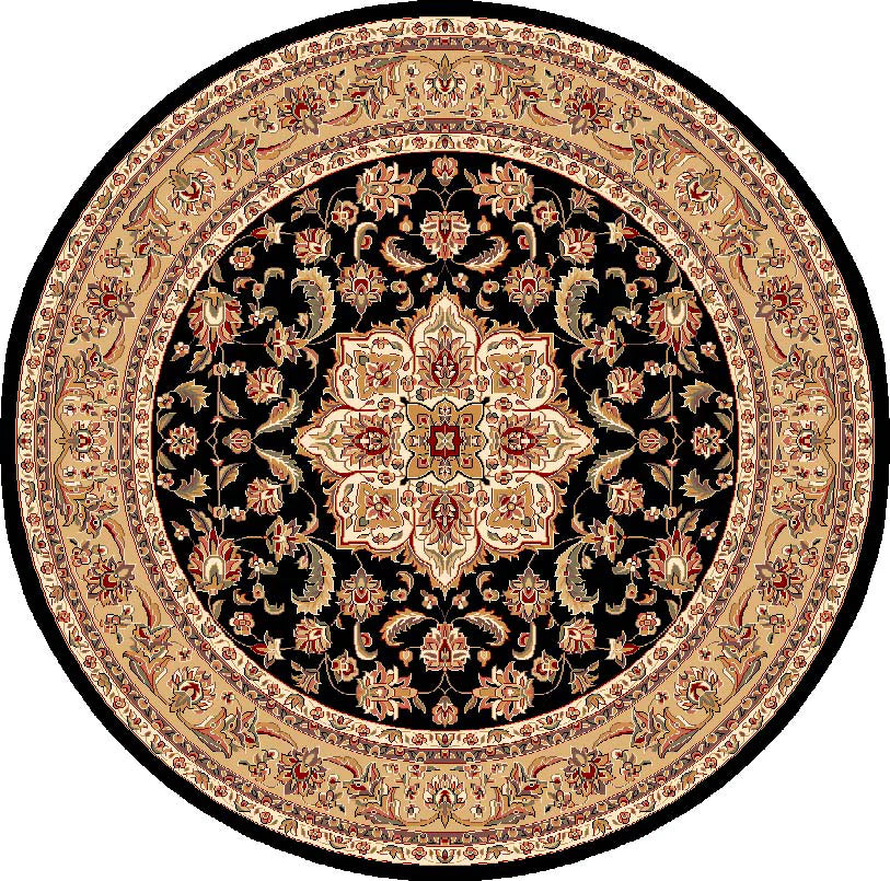 Kas Cambridge 7327 Black Beige Traditional Machine Woven Rug