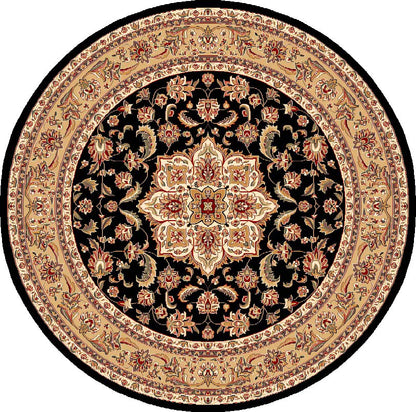 Kas Cambridge 7327 Black Beige Traditional Machine Woven Rug