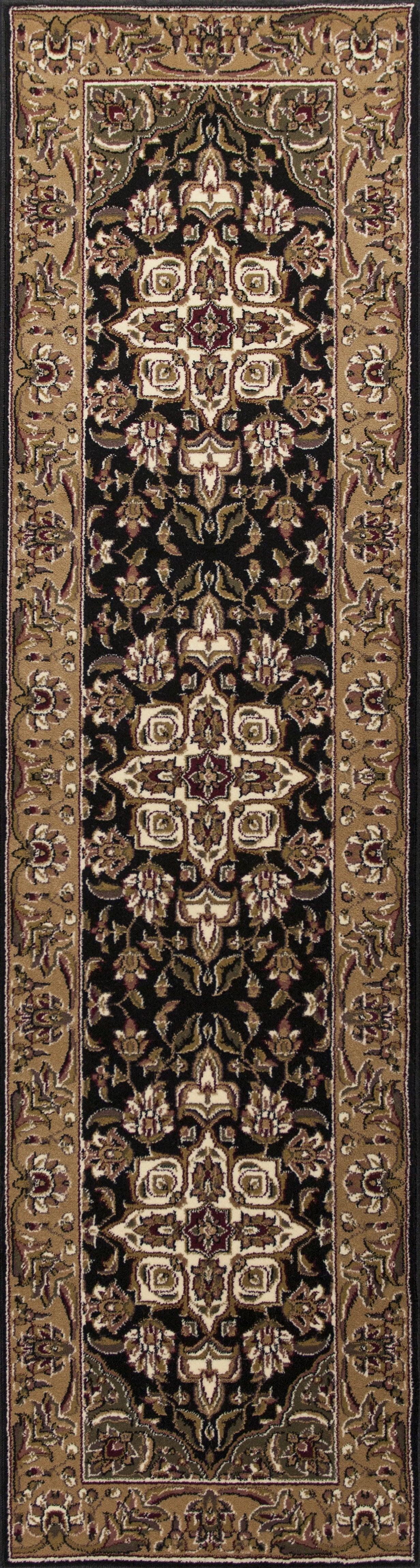 Kas Cambridge 7327 Black Beige Traditional Machine Woven Rug