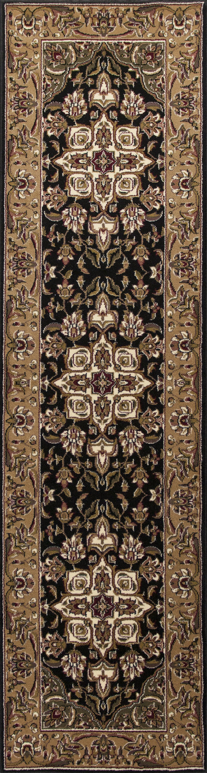Kas Cambridge 7327 Black Beige Traditional Machine Woven Rug