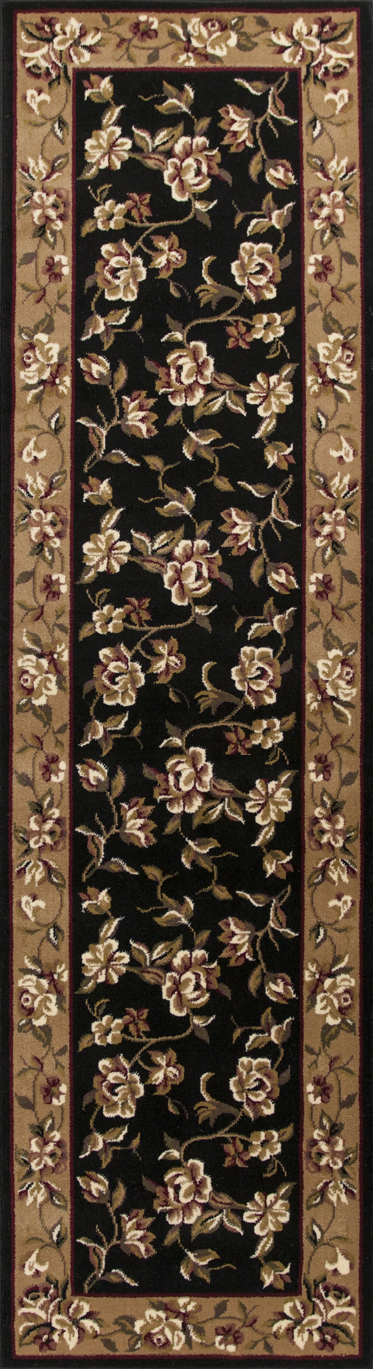 Kas Cambridge 7336 Black Beige Traditional Machine Woven Rug