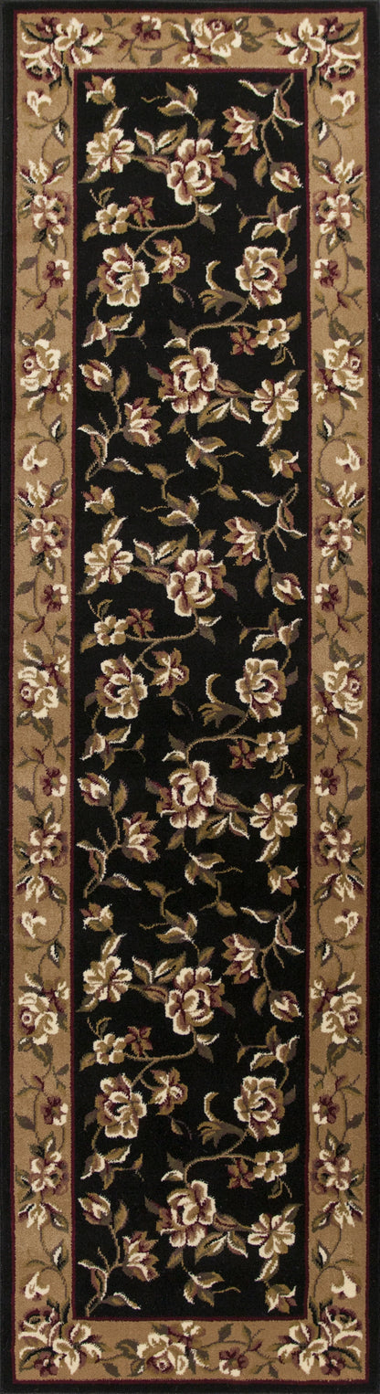 Kas Cambridge 7336 Black Beige Traditional Machine Woven Rug