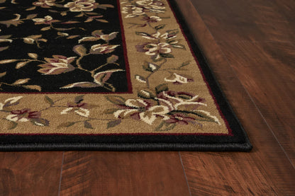 Kas Cambridge 7336 Black Beige Traditional Machine Woven Rug