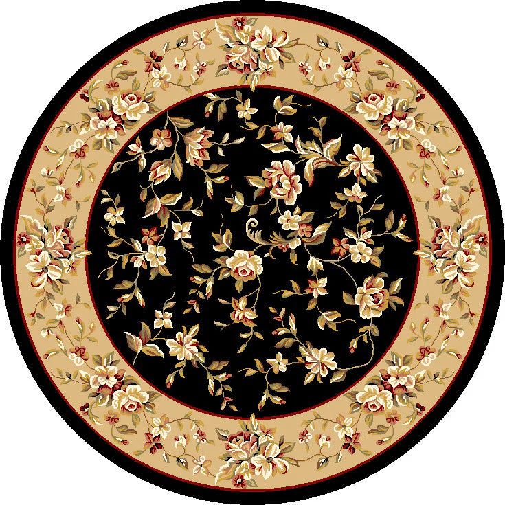 Kas Cambridge 7336 Black Beige Traditional Machine Woven Rug