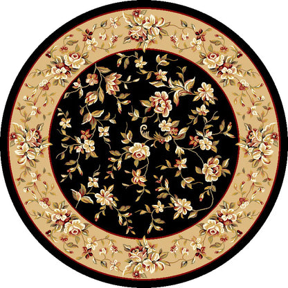 Kas Cambridge 7336 Black Beige Traditional Machine Woven Rug