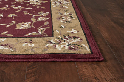 Kas Cambridge 7337 Red Beige Traditional Machine Woven Rug