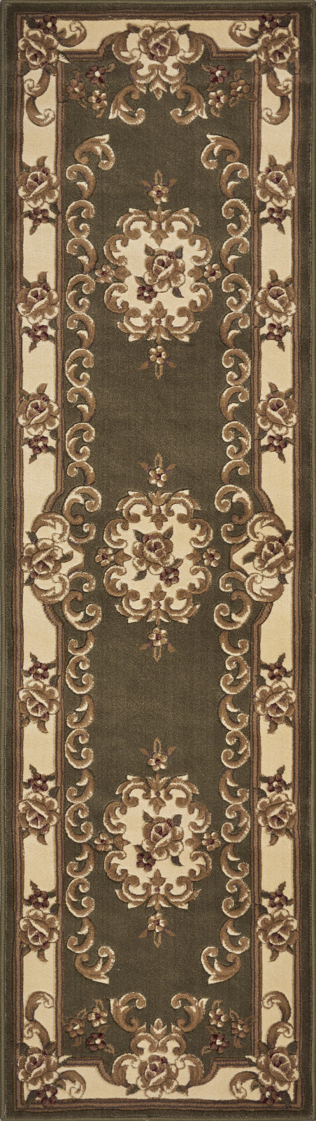 Kas Corinthian 5312 Green Ivory Traditional Machine Woven Rug