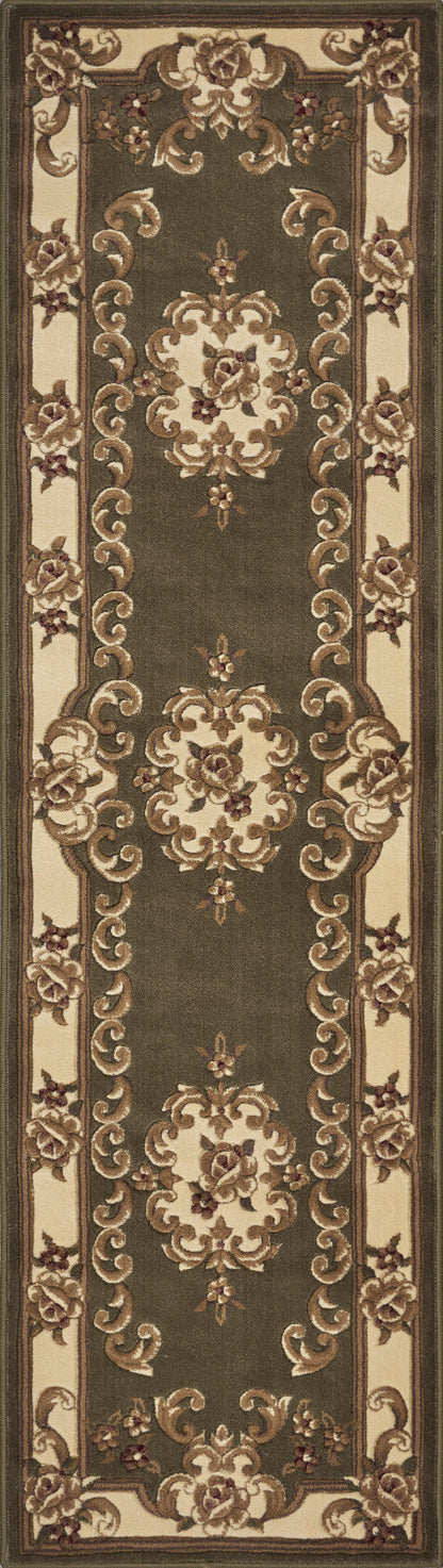 Kas Corinthian 5312 Green Ivory Traditional Machine Woven Rug