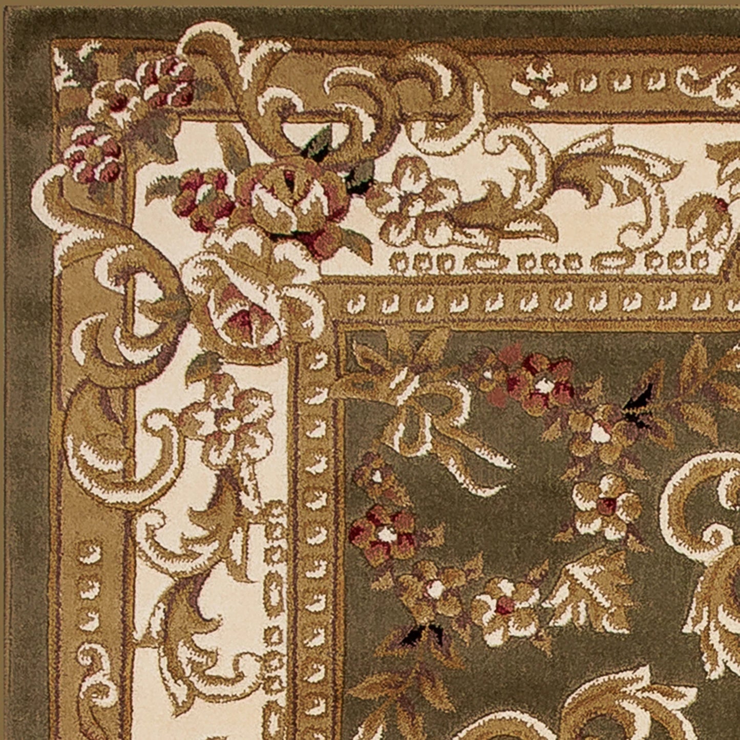 Kas Corinthian 5312 Green Ivory Traditional Machine Woven Rug