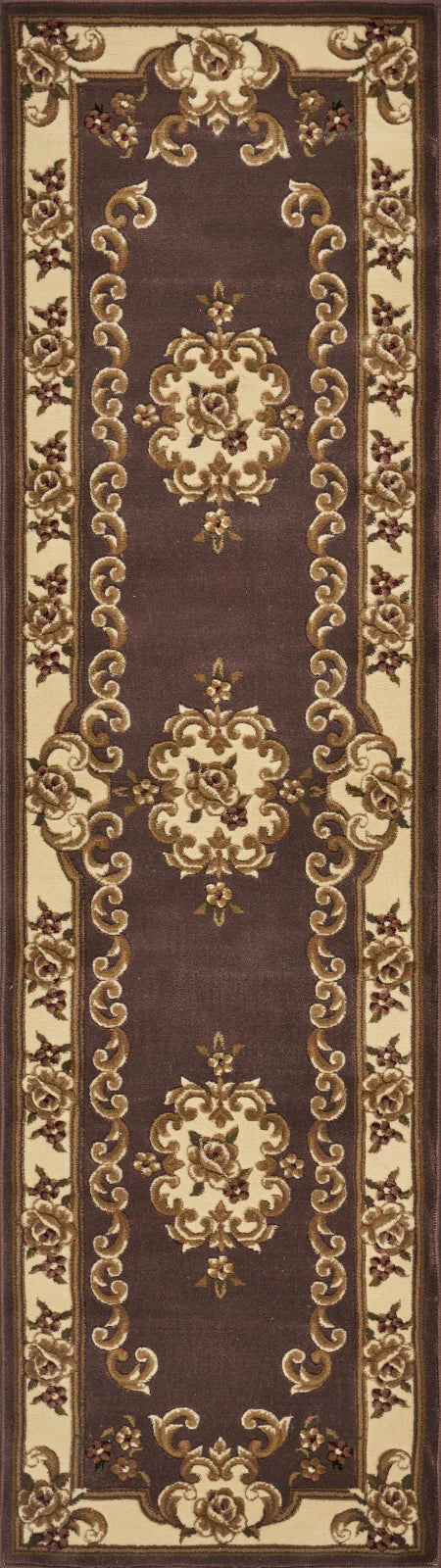 Kas Corinthian 5313 Plum Ivory Traditional Machine Woven Rug