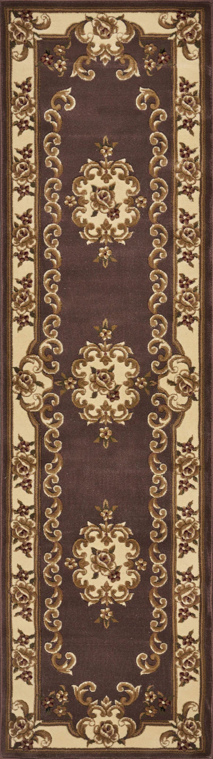 Kas Corinthian 5313 Plum Ivory Traditional Machine Woven Rug