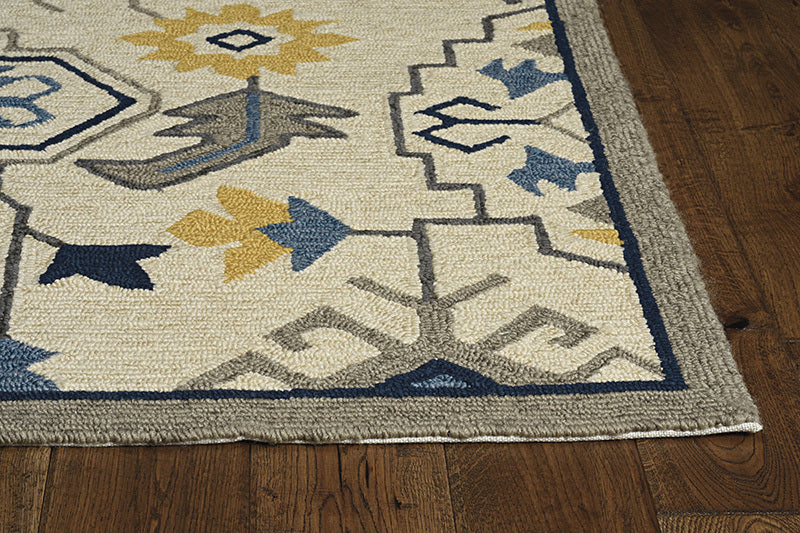Kas Harbor 4205 Ivory Indoor/Outdoor Hand Hooked Rug
