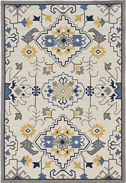 Kas Harbor 4205 Ivory Indoor/Outdoor Hand Hooked Rug