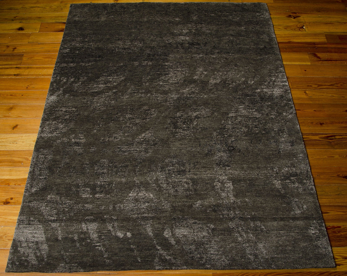 Nourison Home Silk Shadows SHA04 Coal Contemporary Hand Knotted Rug
