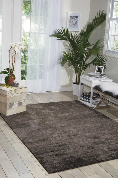 Nourison Home Silk Shadows SHA04 Coal Contemporary Hand Knotted Rug