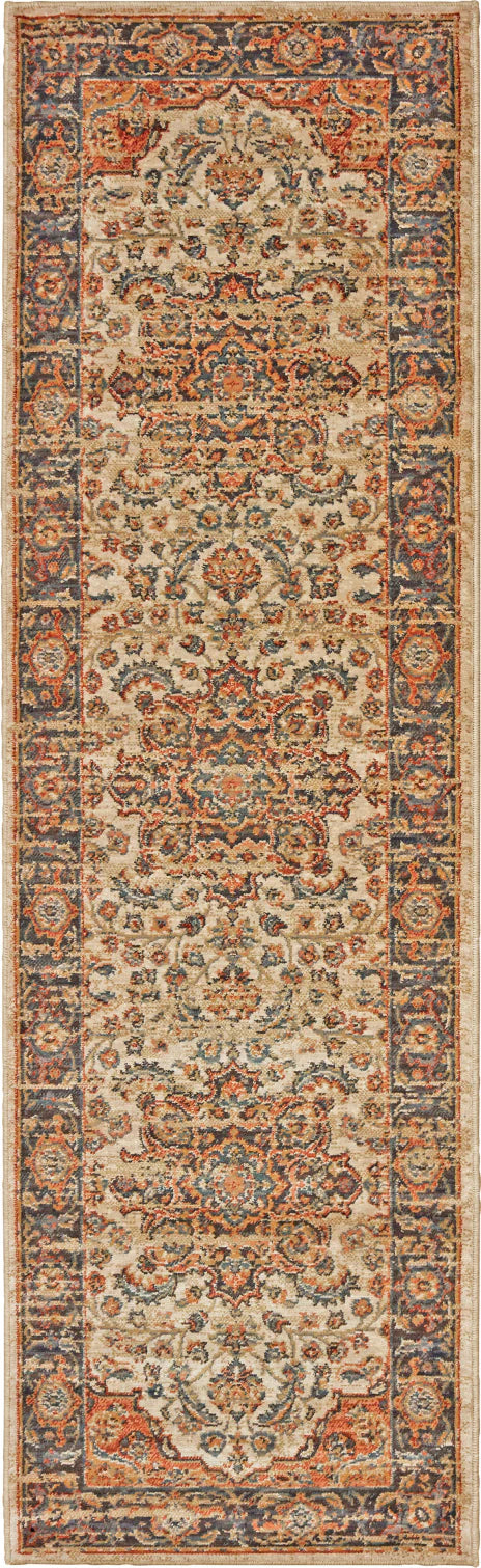 Oriental Weavers TOSCANA 9551A Ivory Orange Traditional Power-Loomed Rug
