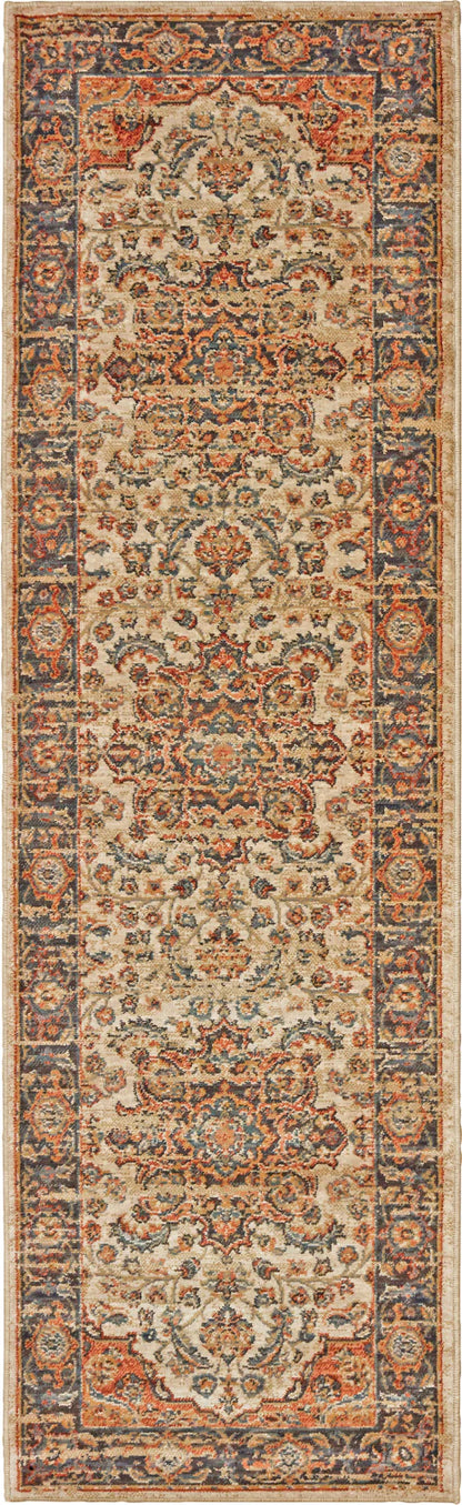 Oriental Weavers TOSCANA 9551A Ivory Orange Traditional Power-Loomed Rug