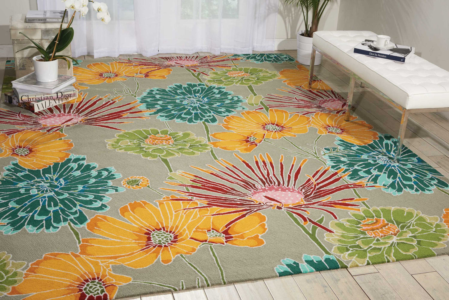 Nourison Home Fantasy  Grey  Contemporary