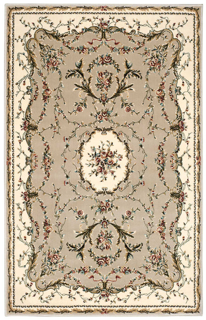 Nourison Home Bordeaux BOR01 Cream Traditional Power-loomed Rug