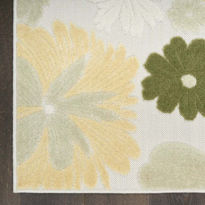 Nourison Home Aloha  Ivory Green  Contemporary