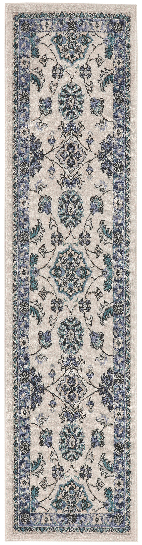 Nourison Home Nourison Essentials NRE05 Ivory Blue Traditional Power-loomed Rug